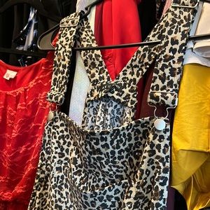 Mid length overall dress